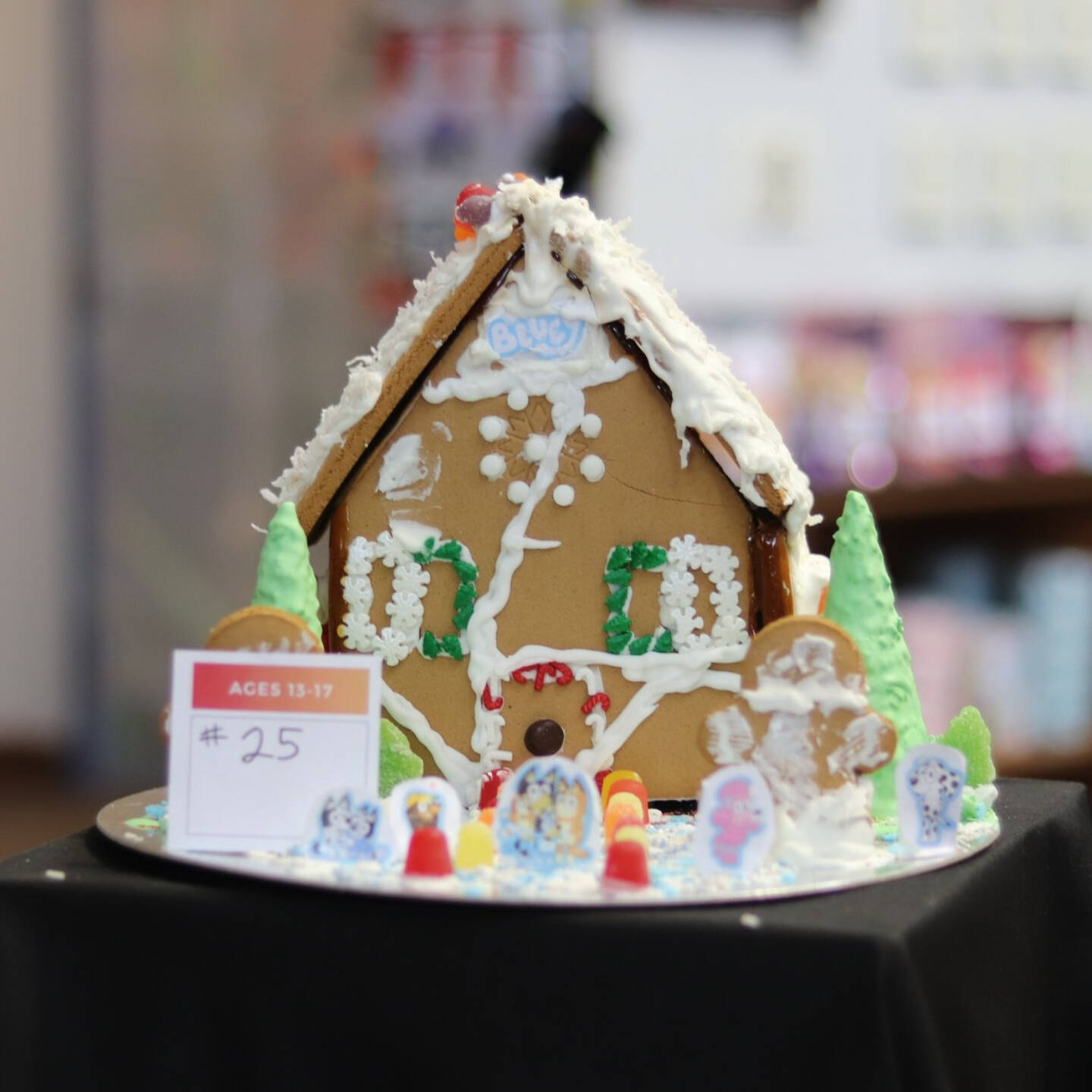A Bluey-themed gingerbread house is photographed in the Kenai Chamber of Commerce on Nov. 24<ins>, 2025</ins>. Photo courtesy of Maddy Olsen/Kenai Chamber of Commerce