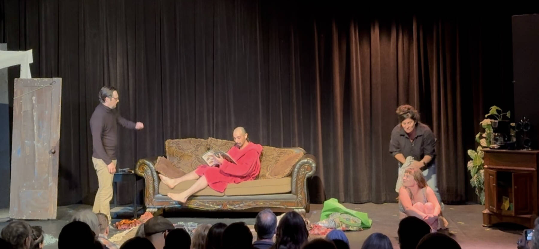Kate Richs play, The Most Comfortable Couch in Town, is performed during Stranded: A Ten-Minute Play Festival in August 2025 in Homer, Alaska. Photo provided by Jennifer Norton