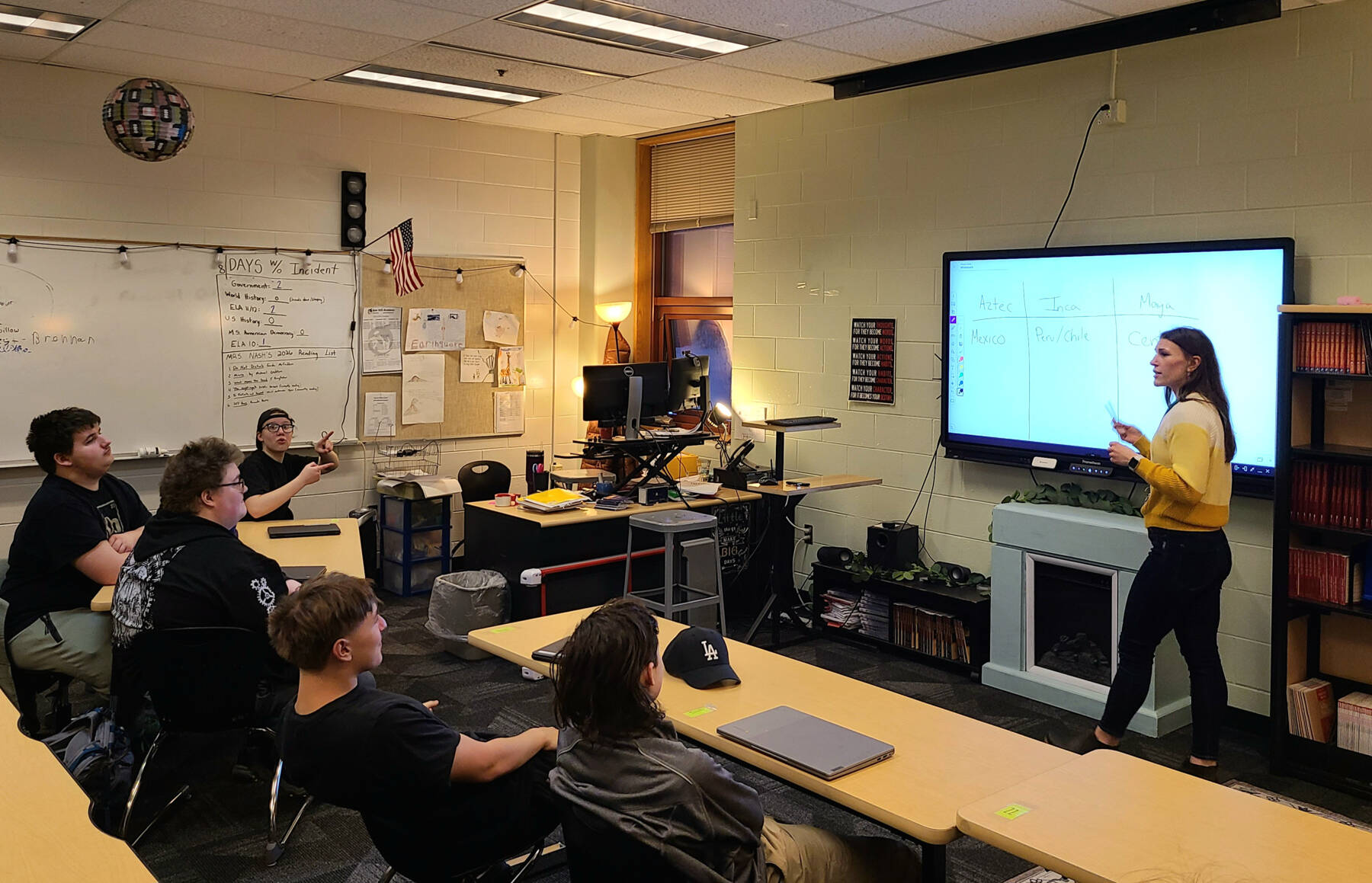 Photo courtesy Shea Nash / River City Academy
River City Academy teacher Donica Nash is pictured during her history class on Jan. 26.