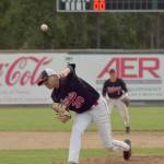 Oilers starting pitcher Christian Winston delivers to the Chugiak-Eagle River Chinooks on Sunday, June 24, 2018, at Coral Seymour Memorial Park in Kenai. (Photo by Jeff Helminiak/Peninsula Clarion)