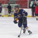 Photo by Rashah McChesney/Peninsula Clarion  Kylie Morse works on a drill during practice with her U16 girl's hockey team Friday March 14, 2014 at the Soldotna Sports Complex in Soldotna, Alaska.