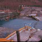 Contributed photo KPC Photo Archive This Cheechako New photo show the effect of earthquake on the bridge over the Kenai River in Cooper Landing.