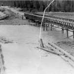 Courtesy photo KPC Photo Archive Photographer Richard Mommsen got this photo of one of several bridges heading south from Anchorage on the Seward/Sterling highway, damaged by the Good Friday Earthquake.