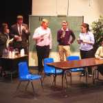 Photo by Kelly Sullivan/ Peninsula Clarion Students rehearse during a run-through for "Twelve Angry Jurors", Soldotna High School's modernization of Reginald Roses's play "Twelve Angry Men", on Tuesday, March 25, in the SoHi auditorium.