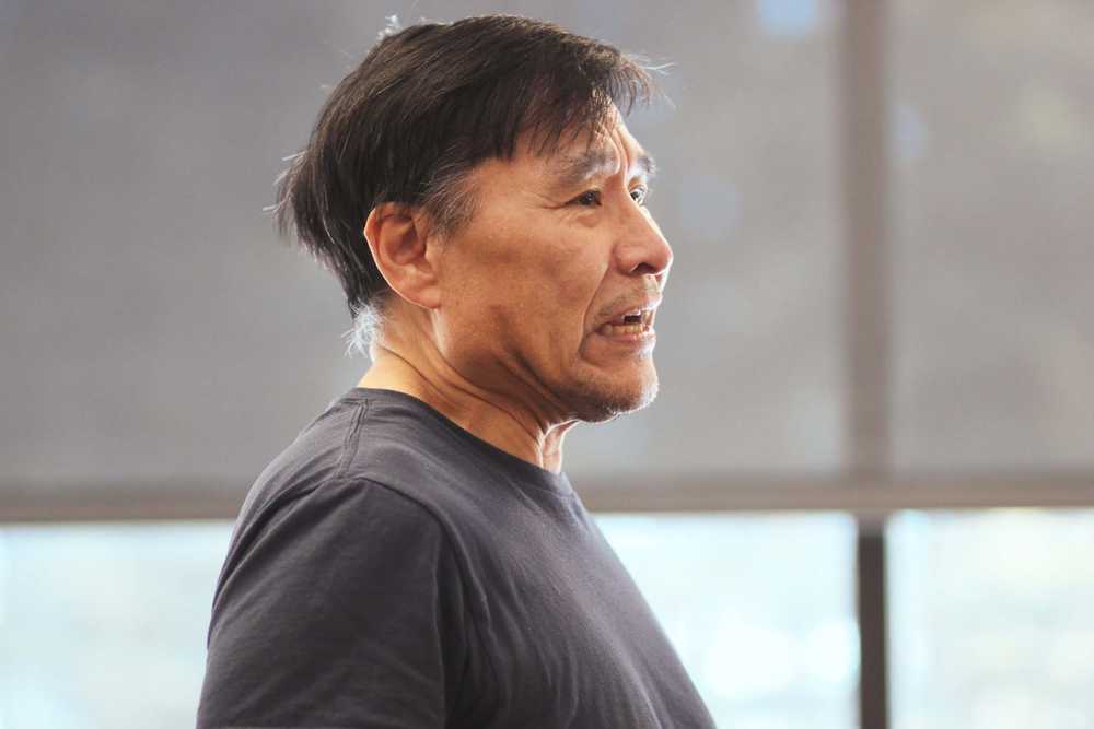 Photo by Kelly Sullivan/ Peninsula Clarion Speaker at the Alaska Native Oratory Society, Friday, March 28, at Kenai Peninsula College.