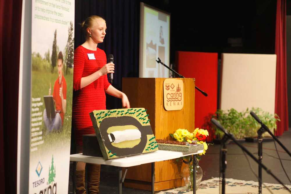 Photo by Kelly Sullivan/ Peninsula Clarion Homer high school student Jane Rohr won sixth place at the 24th annual CFK competition Thursday, April 17, at Kenai Central high school.