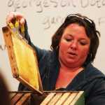 Photo by Kelly Sullivan/ Peninsula Clarion Jim Van Raden said sometimes nectar solidifies and remains in the comb inside a beehive, Tuesday, April 22 at his home near Kasilof.