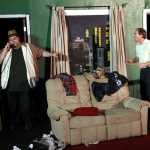 Ian McEwen, left, plays Oscar Madison and Jamie Nelson, right, plays Felix Ungar in Neil Simon's "The Odd Couple" at a dress rehearsal on Tuesday. Performances, directed by Angie Nelson, will the Thursday, Friday and Saturday at the Triumvirate Theatre in Soldotna. Photo by Kaylee Osowski/Peninsula Clarion