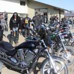 Photo by Dan Balmer/Peninsula Clarion More than 40 motorcycle enthusiasts gathered at the Nikiski Church of the Nazarene for a biker blessing Sunday.