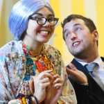 Photo by Kelly Sullivan/Peninsula Clarion Elan Krull and Daniel Rozak run through a rehearsal for the Kenai Performers production of Leading Ladies, May 28, on Kalifornsky Beach.