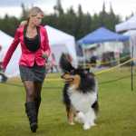 Photo by Rashah McChesney/Peninsula Clarion  Melody Newberry shows off her minature poodle Shadow's teeth as she waits to show him during the Kenai Kennel Club's annual dog show Friday July 11, 2014 in Soldotna, Alaska.