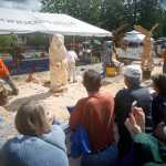 Photo by Rashah McChesney/Peninsula Clarion A crowd gathered to watch several chainsaw artists during Sawfest Saturday July 26, 2014 during the Soldotna Progress Days in Soldotna, Alaska.