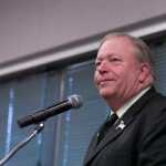 Photo by Rashah McChesney/Peninsula Clarion House Speaker Rep. Mike Chenault, R-Nikiski, talks to a crowd Wednesday May 1 2013 during a combined Kenai and Soldotna Chambers of Commerce Luncheon at the Soldotna Sports Center in Soldotna, Alaska.