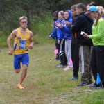 Photo by Jeff Helminiak Levi Thomet widens his gap on the field with under a kilometer to go at the Tsalteshi Invitational on Saturday at Tsalteshi Trails.