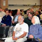 Photo by Dan Balmer/Peninsula Clarion More than 60 people listened to public testimony on the proposed closure of sport hunting of brown bears on the Kenai National Wildlife Refuge Wednesday night at the Soldotna Regional Sports Complex. The refuge proposed the closure as a precautionary measure to protect a declining brown bear population on the Kenai Peninsula. A final decision by the refuge is expected to be made today.