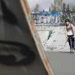 Photo by Rashah McChesney/Peninsula Clarion  14 people competed  during the 5th Annual Bike & Skate Challenge Saturday Sept. 6, 2014 iat the Soldotna Skate Park in Soldotna, Alaska.