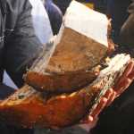 Photo by Kelly Sullivan/ Peninsula Clarion The shelter can fit about eight cords of wood, Troop 151 Scout Master and Boy Scout District Advancement Chairman, Nels Anderson said. While it is in the process of being stocked unfinished, eventually it will have a roof, protective overhang and doors, he said, Saturday, Septemeber 21, 2014, in Soldotna, Alaska.