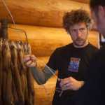 Photo by Rashah McChesney/Peninsula Clarion  A wolf pelt hangs near a window at the Kenai National Wildlife Refuge Environmental Education Center during a class for trappers seeking permits on the refuge Saturday October 25, 2014 in Soldotna, Alaska.