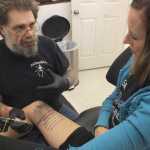 Ben Boettger/Peninsula Clarion  Samantha Hayes inks a tattoo at Ink Works Tattoo Studio in Kenai on Nov. 8.