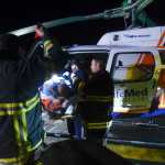 Photo by Rashah McChesney/Peninsula Clarion  Brooke Marcotte, Kenai PRL Logistics facility coordinator, plays the victim during an emergency drill at the new PRL Logistics facility at Kenai Landing on Friday Nov. 14, 2014 in Kenai, Alaska.  The drill involved members of Alaska LNG, Kenai Firefighters, Central Emergency Services and LifeMed Alaska crews coordinating a rescue using the facility's new helipad.