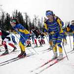 Photo by Rasha McChesney/Peninsula Clarion  Skiers from three Kenai Peninsula High Schools competed Saturday Dec. 6, 2012 during a race at the Tsalteshi Trails in Soldotna, Alaska.