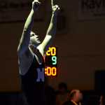 Photo by Joey Klecka/Peninsula Clarion  Nikiski junior Luke Johnson points toward the sky in celebration of his 220-pound state title victory at the Class 1-2-3A state wrestling championships, Saturday at Bartlett High School in Anchorage, Alaska.