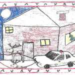 This drawing of a reindeer-powered police car was submitted by Lila McKay, a sixth-grader at Soldotna Elemenatry School, for the Soldotna Police Department's Christmas card design contest.