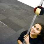 Photo by Rashah McChesney/Peninsula Clarion Natalie Ahkinga, 10, practices her two-foot high kick on Wednesday Jan. 14, 2015 at the Yaghanen Youth Center in Soldotna, Alaska. The Kenaitze Indian Tribe will host a regional Native Youth Olympics event at Kenai Middle School during the 2015 Peninsula Winter Games.