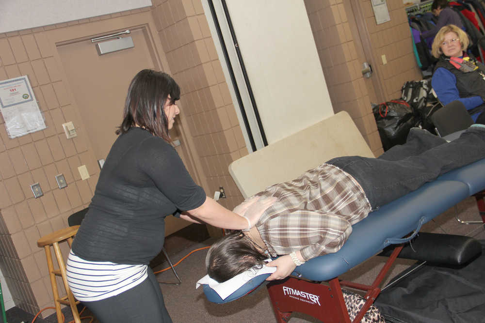 Rose Bezilla offered free massages again this year at Project Homeless Connect.