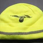 New reflective hats feature each school's mascot.