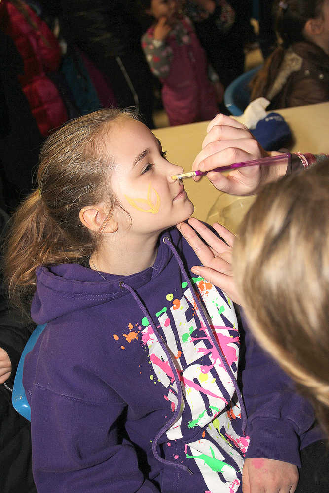 Soldotna High students painted over 200 hundred faces.