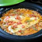 The base of a tagine is used for cooking the vegetables and sauce for Brazilian Fish Tagine, while the cone-shaped lid generates circulating steam, promoting flavor  -  and perfectly cooked fish.