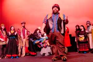 Ben Boettger/Peninsula Clarion Ian McEwan sings as Levi in a dress rehearsal for "Joseph and the Amazing Technicolor Dreamcoat" at the Kenai Central High School auditorium on Tuesday, Feb. 17.