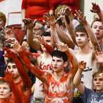 Photo by Rashah McChesney/Peninsula Clarion  Soldotna's Hunter Phillips manuevers around a Kenai player during their game for the Northern Lights Basketball Tournament on Thursday March 5, 2015 in Kenai, Alaska.