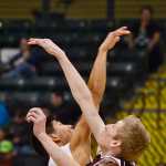 Photo by Rashah McChesney/Peninsula Clarion  Nikolaevsk and Elim played Tuesday March 17, 2015 during the 2015 March Madness small schools state championship games in Anchorage, Alaska.