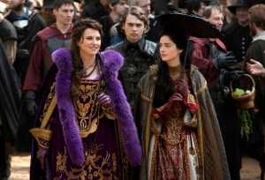 In this image released by WGN America, Lucy Lawless portrays Countess Marburg, left, and Janet Montgomery portrays Mary Sibley, in WGN America's breakout hit series "Salem," premiering Sunday, April 5 at 10:00 p.m. ET. (AP Photo/WGN America, William Lothridge)