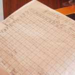 Photo by Kelly Sullivan/ Peninsula Clarion Dee Richards has documented each regular played that has attended the montly 'Bunco' night games Friday, May 1, 2015 in Soldotna, Alaska.