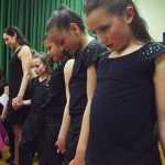Photo by Kelly Sullivan/ Peninsula Clarion Brenna Belluomini and Kayla White take pictures in the makeup room before their first performance in Vergine's Dance Studio Annual Recital Saturday, May 23, 2015 at Kenai Central High School in Kenai, Alaska.