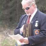 Photo by Kelly Sullivan/ Peninsula Clarion Veterans of Foreign Wars Post 10046 Chaplain Richard Williams speaks at the Soldotna Community Memorial Park in Soldotna during a Memorial Day ceremony.