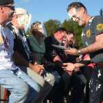 Photo by Kelly Sullivan/ Peninsula Clarion Sen. Peter Micciche, R-Soldotna, bought whip cream pies to throw at his fellow contestants in the pie throwing contest fundraiser during the 2015 Relay For Life Friday, May 29, 2015, at the Soldotna Regional Sports Complex in Soldotna, Alaska.