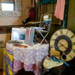 Photo by Megan Pacer/Peninsula Clarion Local artist Sue Mann, of Soldotna, designs clothing and repurposes furniture to sell in her new shop, Artzy Junk, on Wednesday in Soldotna.