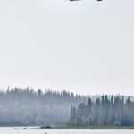 Photo by Rashah McChesney/Peninsula Clarion  A group of fishermen watch as a water bomber takes water from Skilak Lake to fight the Card Street wildfire on Tuesday June 16, 2015 near Sterling, Alaska. The group, a guide from the Silent Run Guide Service and two fishermen from Connecticut and Massachusets said they'd fished for just over an hour as ash fell from the fire onto the Kenai River. Authorities have evacuated the Upper and Lower Skilak Lake campgrounds and closed part of Skilak Loop Road - though the boat ramps remain open.