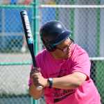 Photo by Rashah McChesney/Peninsula Clarion  Elijah Stafford waits for a pitch during the annual World Series of Baseball event for community members with special needs on Friday June 19, 2015 in Soldotna, Alaska.