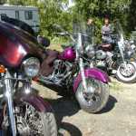 Photo by Megan Pacer/Peninsula Clarion Southern Peninsula ABATE member Brittney Sparhawk pulls the winning raffle hours before her wedding after the nonprofit's bike rally on Saturday at Renegade's Custom Cycle in Soldotna, Alaska.