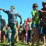 Photo by Rashah McChesney/Peninsula Clarion Several dozen danced during the Blackwater Railroad Company's set on the River Stage at Salmonstock on Saturday August 2, 2014 in Ninilchik, Alaska. The festival returns this year as Salmonfest.