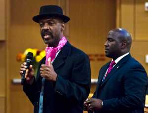Fremont Street Experience busker Scarlett Ray Watt speaks during an informational meeting at the Las Vegas City Council regarding a new ordinance which sets new standards for them during performances on Tuesday, Aug. 11, 2015.   Councilmen Bob Coffin and Ricki Barlow introduced a measure July 29 aimed at cleaning up the acts of tip-seeking buskers in the Fremont Street Experience pedestrian mall. Key provisions would require performers to obtain city permits and stay in performance zones.  (L.E. Baskow/Las Vegas Sun via AP)