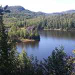 A great view of Rock Lake from only five minutes up the trail. No need to try fishing in this lake - all you will catch are rocks. Photo by Nick Longobardi/USFWS.