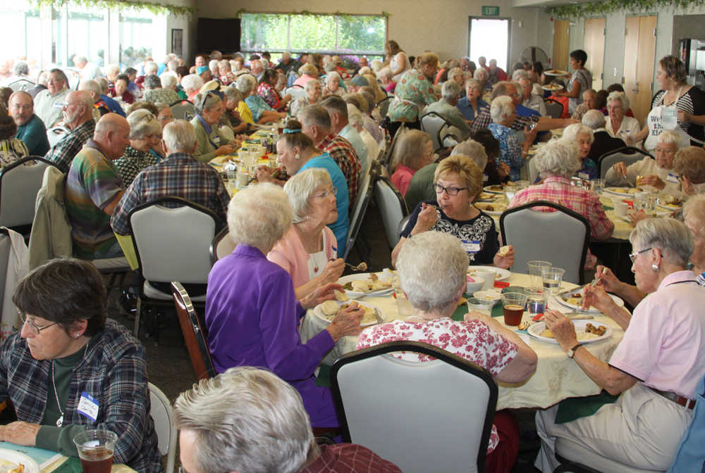 Old timers enjoy turkey dinner