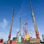 Photo by Rashah McChesney/Peninsula Clarion  A jack-up rig used to sample the seabed near the proposed Alaska LNG plant marine terminal stands docked at the Rig Tenders Marine Terminal on Thursday Sept. 24, 2015 in Nikiski, Alaska.
