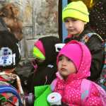 Kiona Dexter, a third grader from Soldotna Elementary School, walked to school with her sisters.
